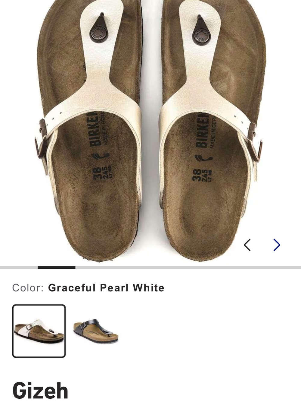 Birkenstock Gizeh Thong Sandals in Pearl White
